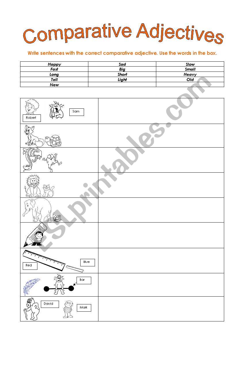 Comparatives Adjectives worksheet