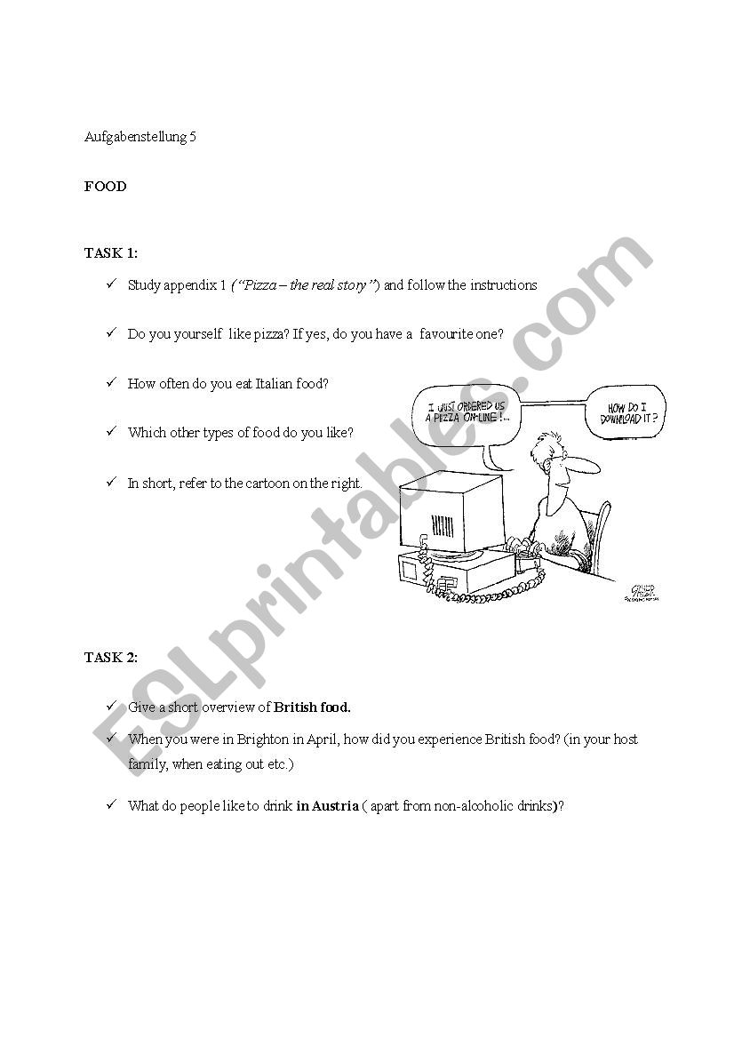 British Food worksheet