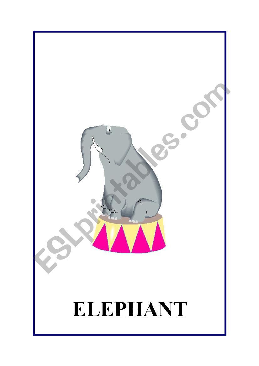 Animals flashcards. worksheet