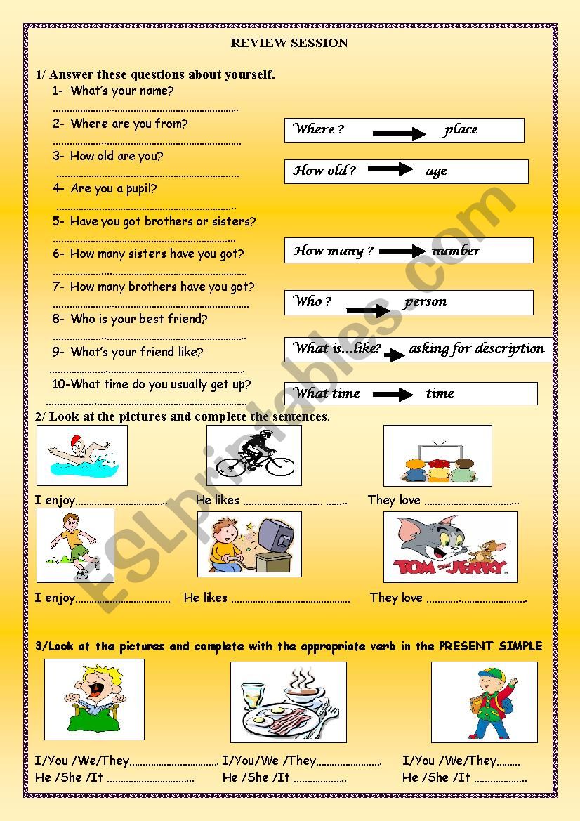 Review Session 7th form worksheet