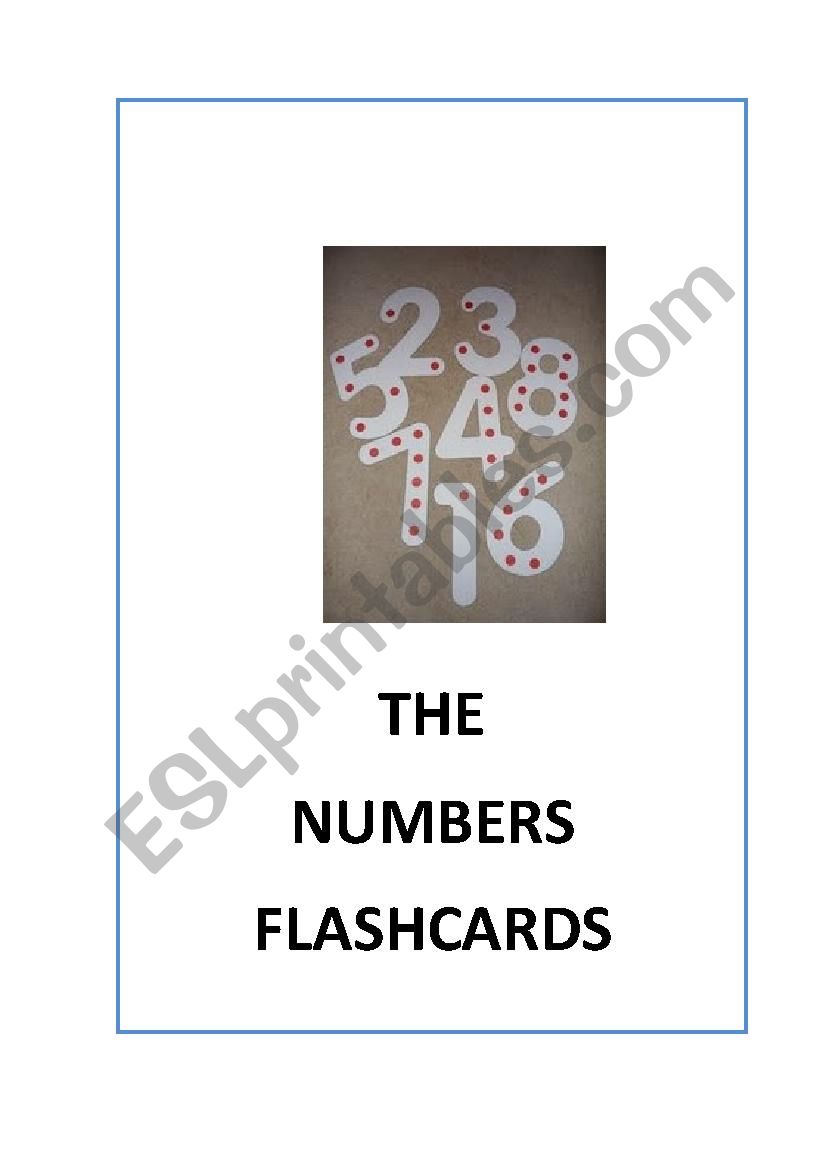 The Numbers flashcards. 1-10 worksheet