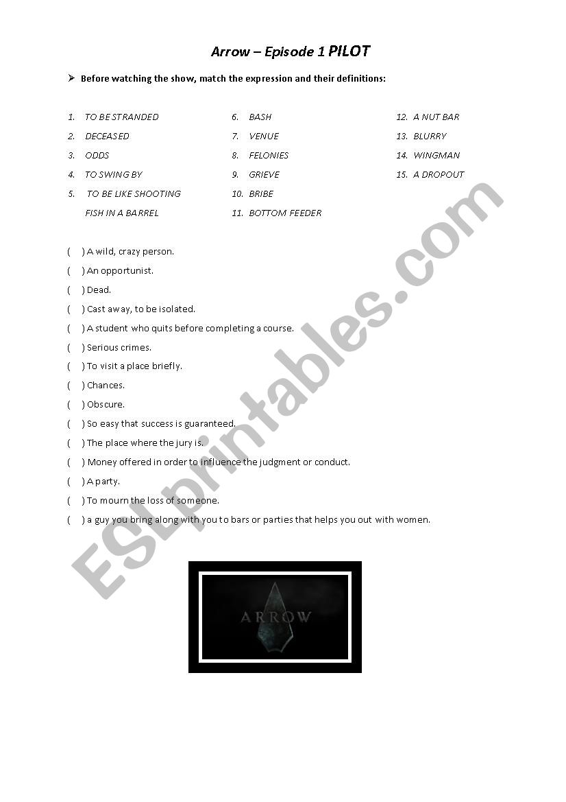 Arrow - Pilot worksheet