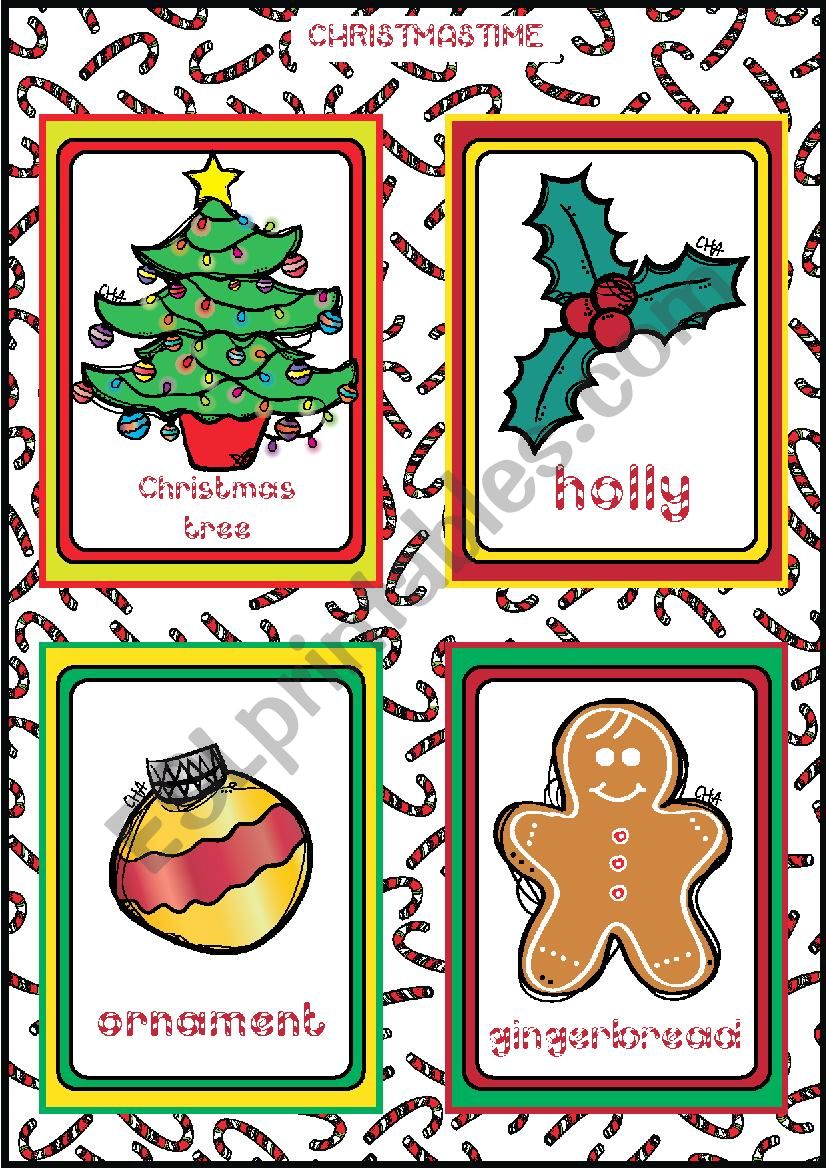 Christmas FLASHCARDS 2 - 5  worksheet