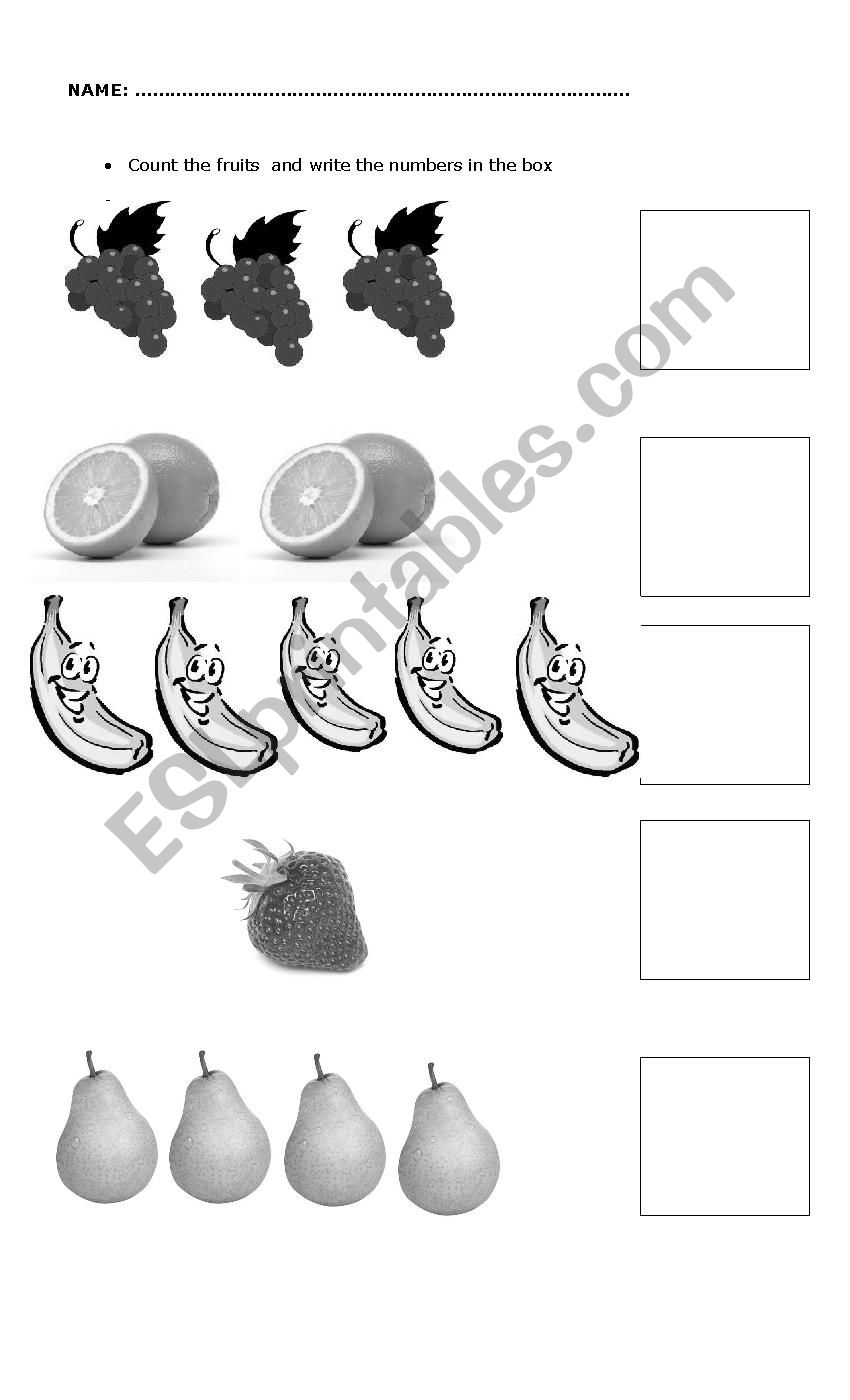 numbers worksheet