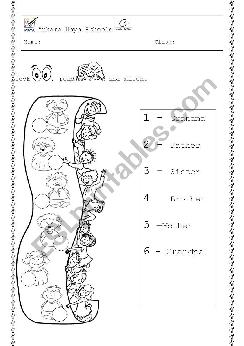 Family members (matching activity)