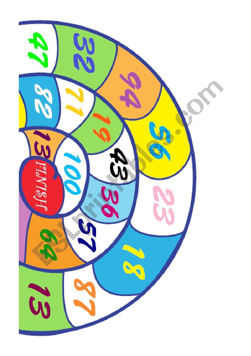 Numbers lollipop board game worksheet