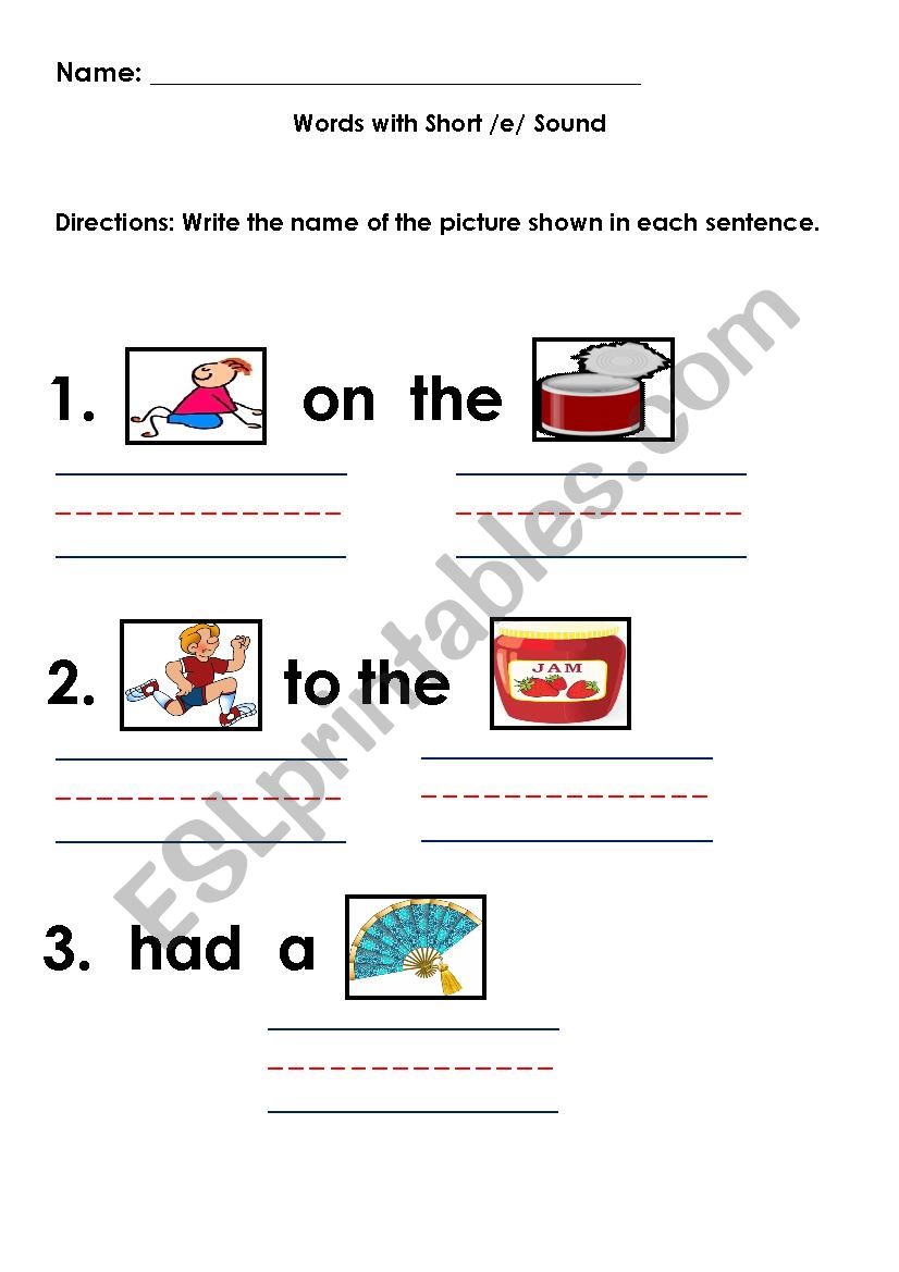 CVC_short A worksheet