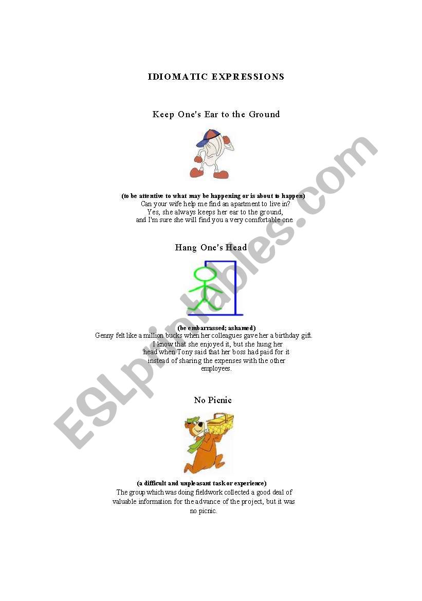 Idiomatic Expressions II worksheet