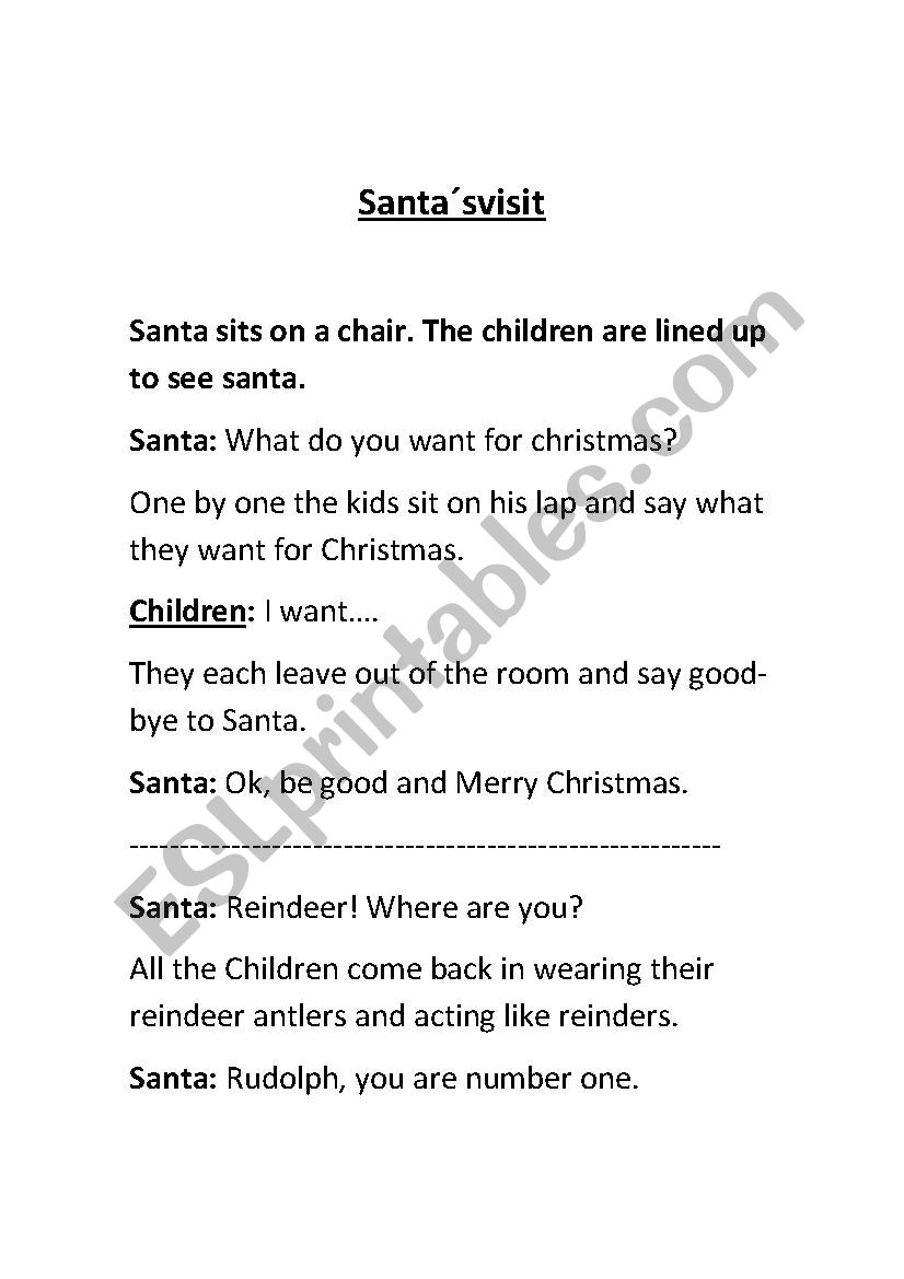 Santas visit play  worksheet
