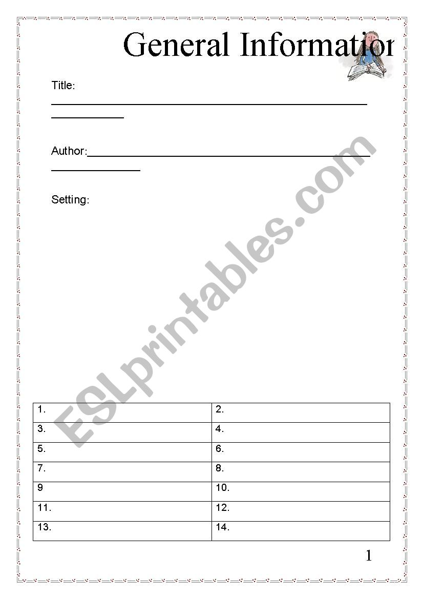 A Novel Study of Matilda worksheet