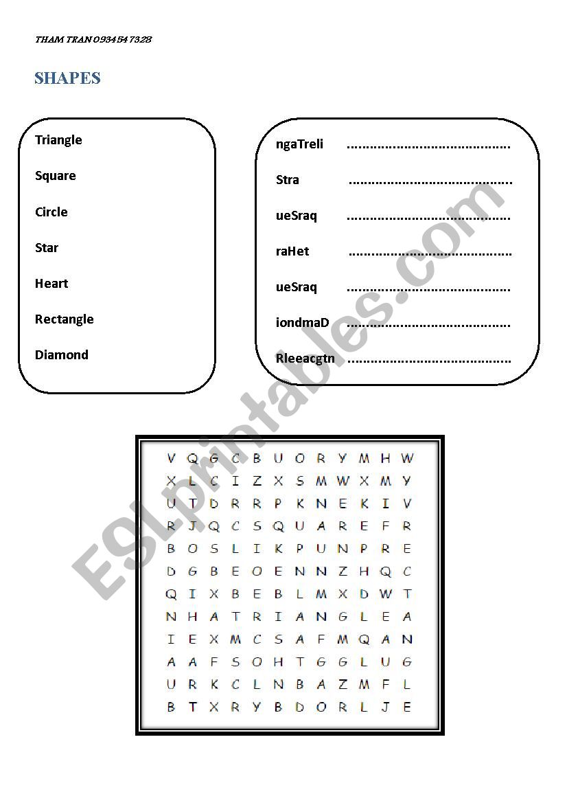 Shape worksheet