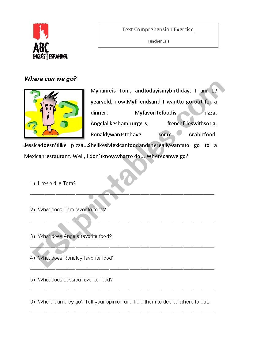 Where can we go? worksheet