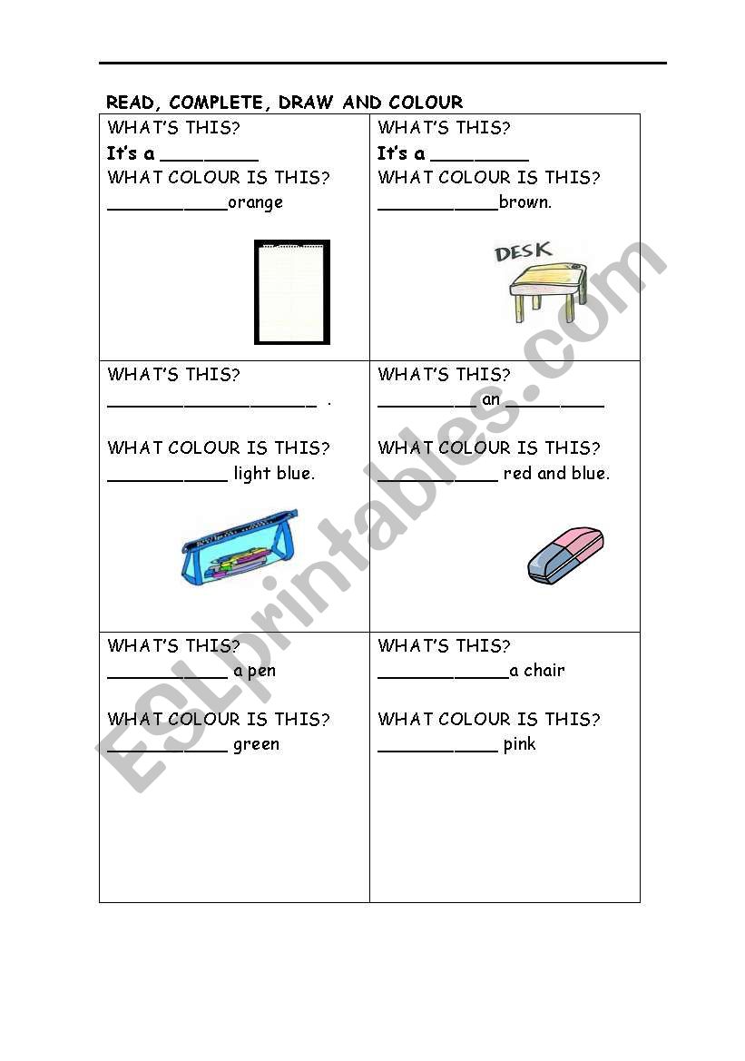 SCHOOL MATERIALS worksheet