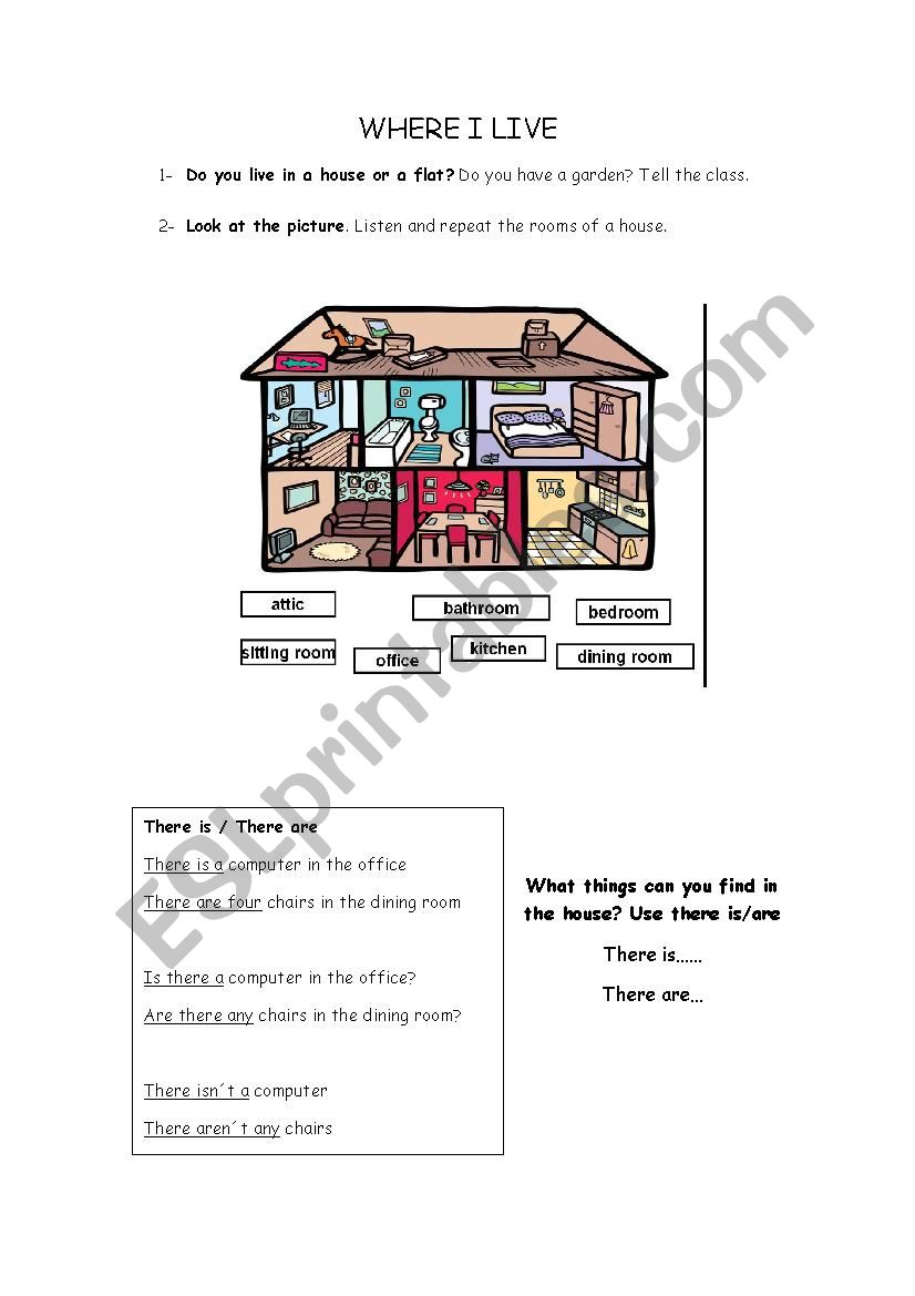 Where I live worksheet