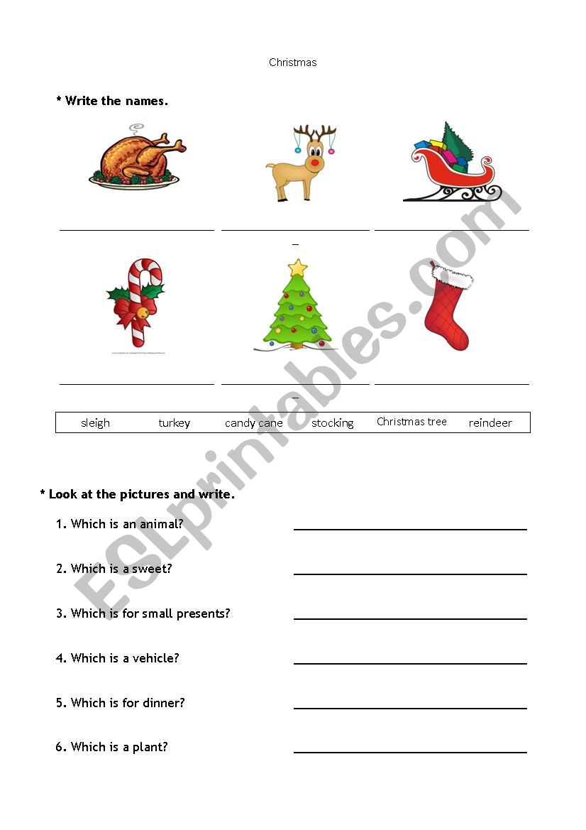 Christmas Worksheet worksheet