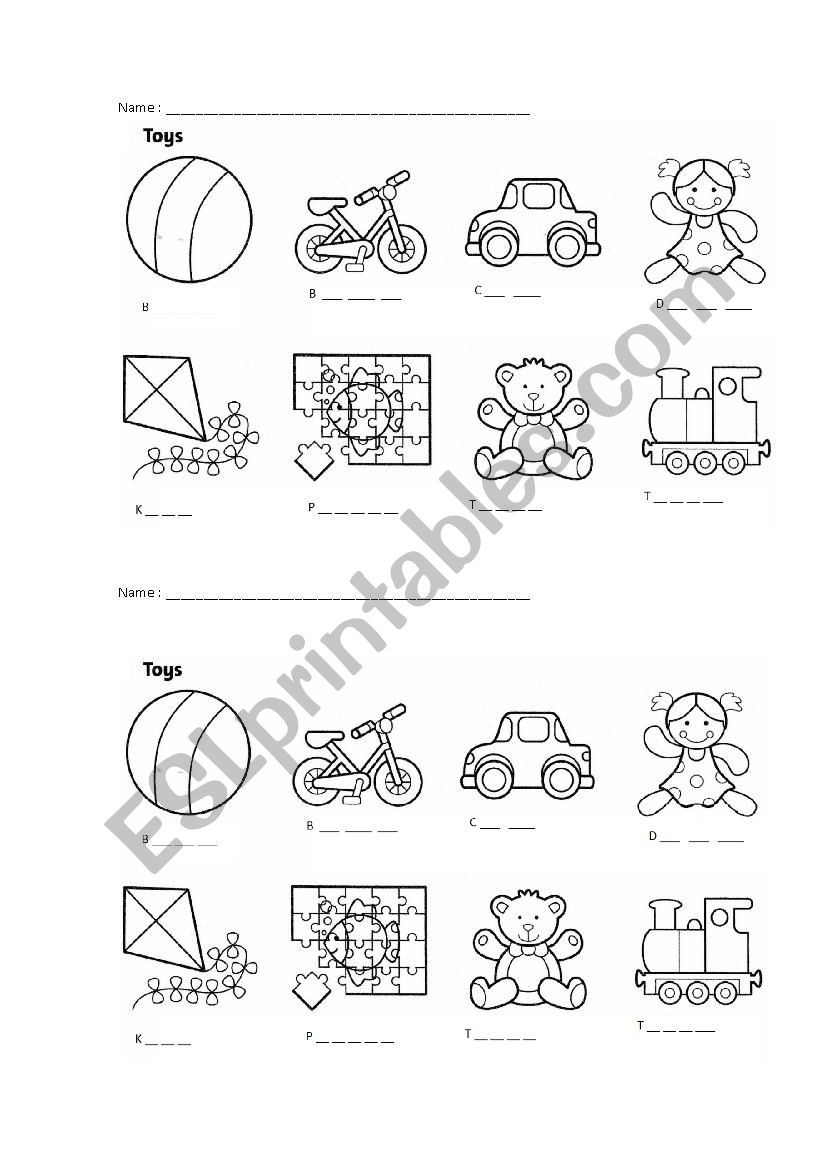 toys worksheet