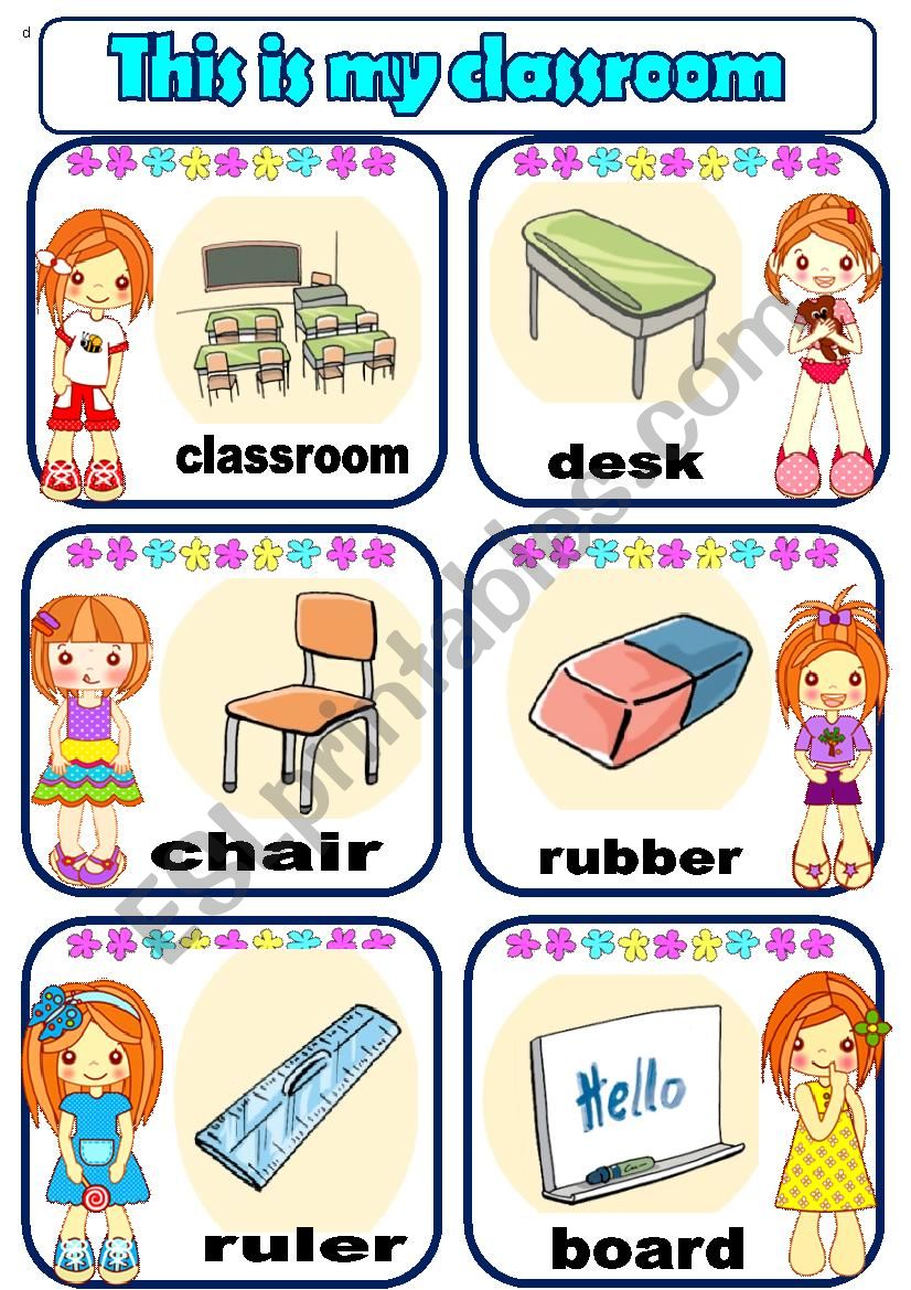 classroom objects-part 1 worksheet