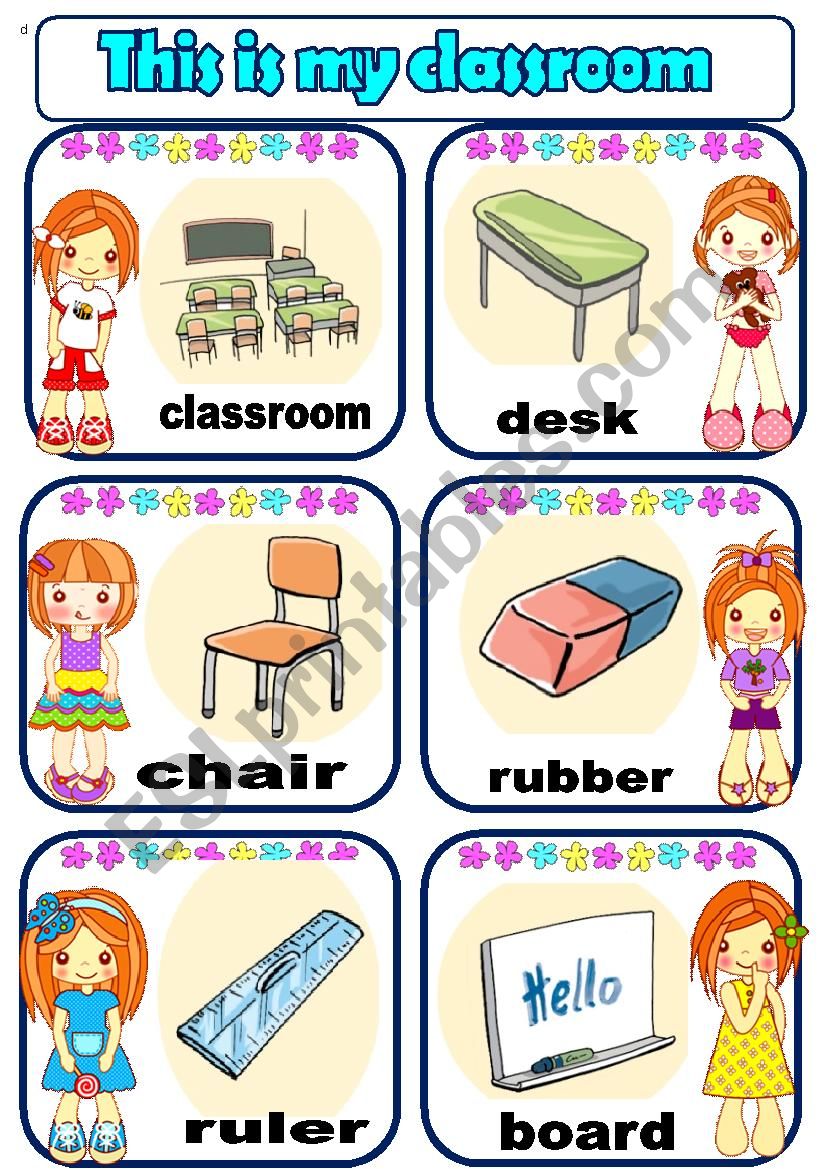 classroom objects-part 1 worksheet