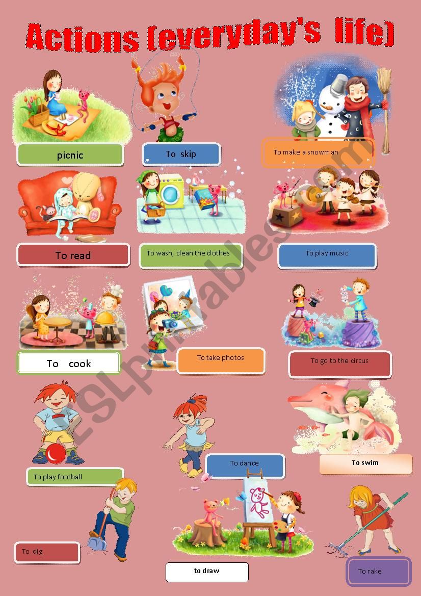 Pictionary- EverydayÂ´s life worksheet