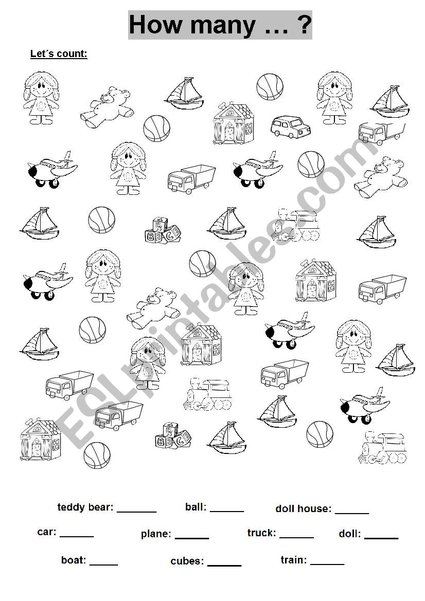 Toys- lets count worksheet