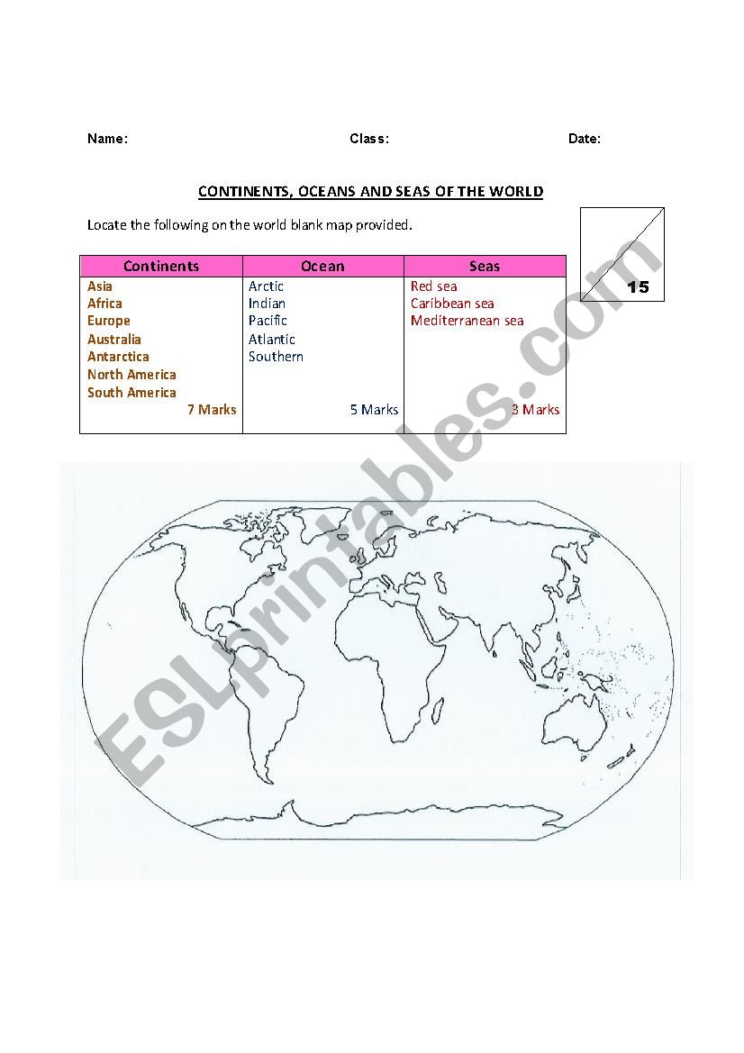 WORLDWIDE DESTINATION worksheet