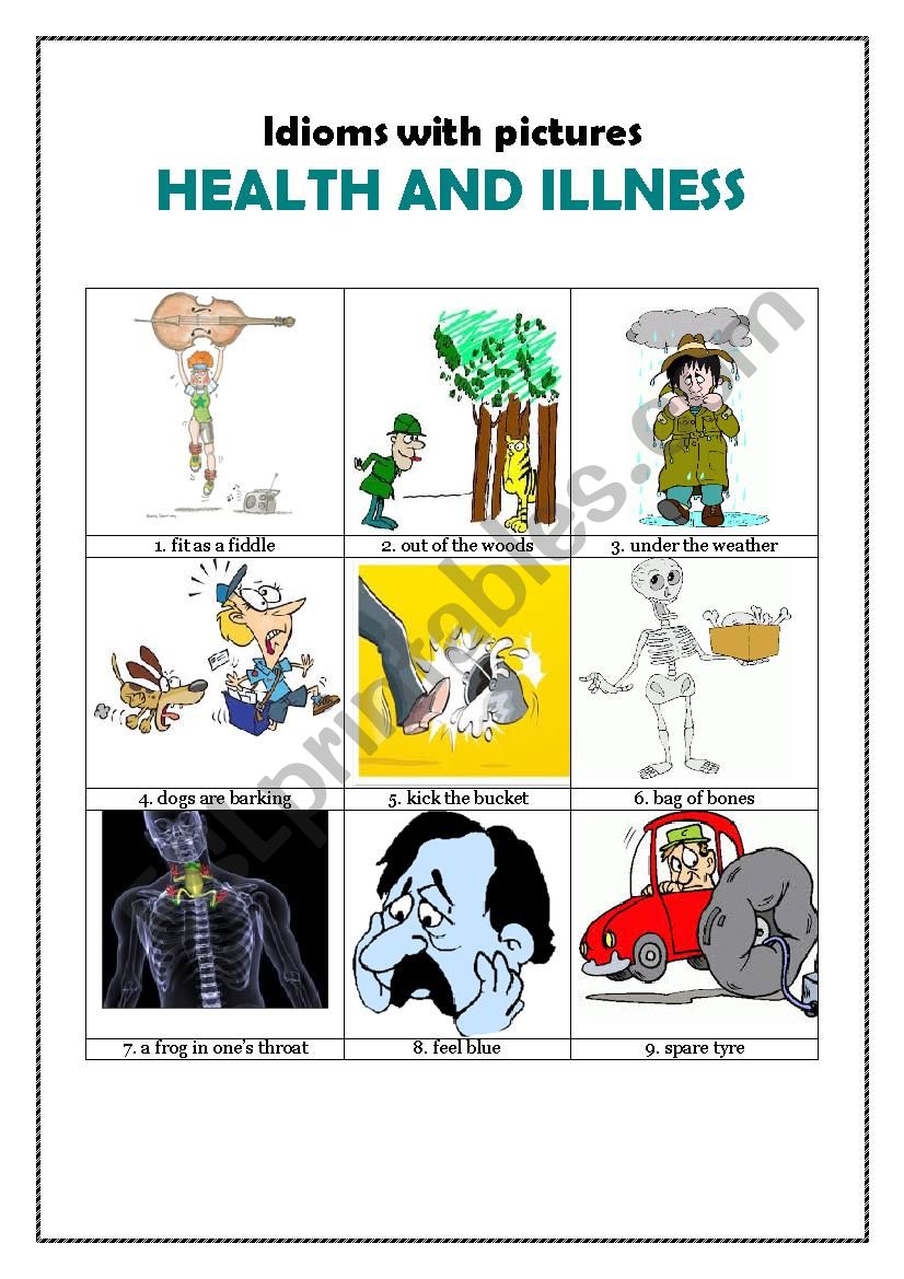 Idioms with pictures: HEALTH AND ILLNESS