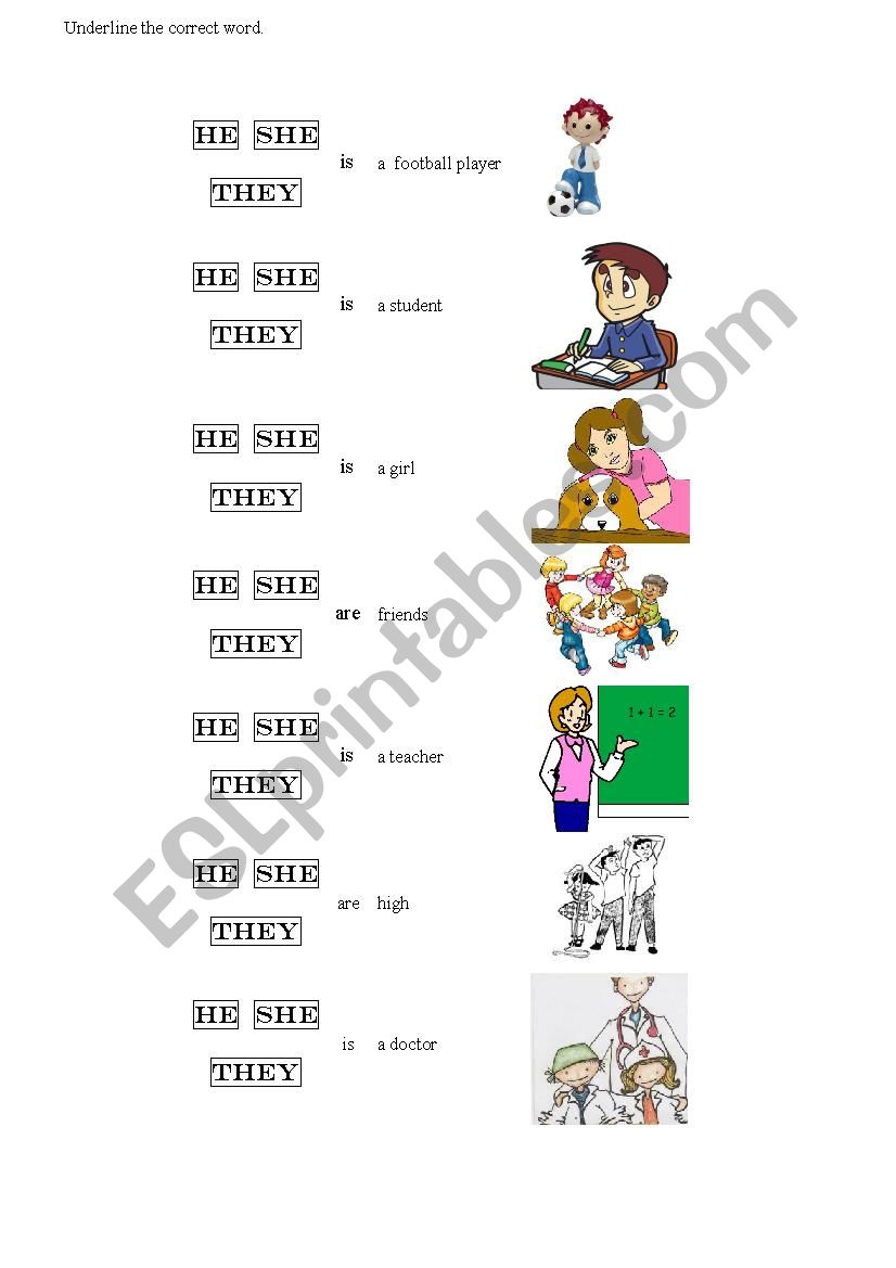 Personal pronouns worksheet