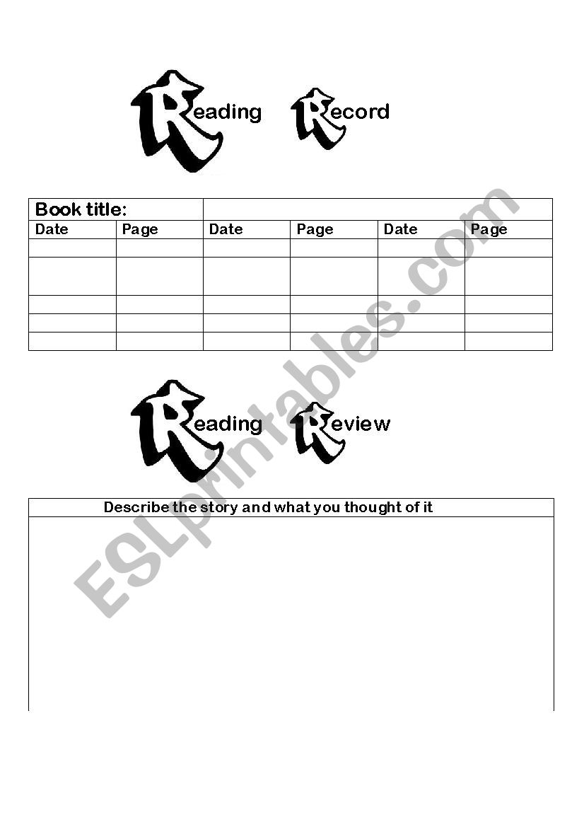 book review worksheet