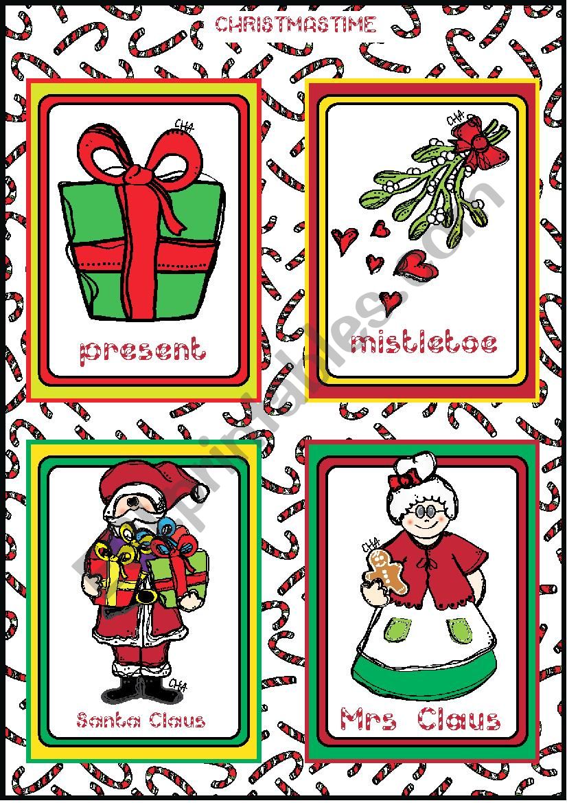 Christmas FLASHCARDS 3 - 5 worksheet