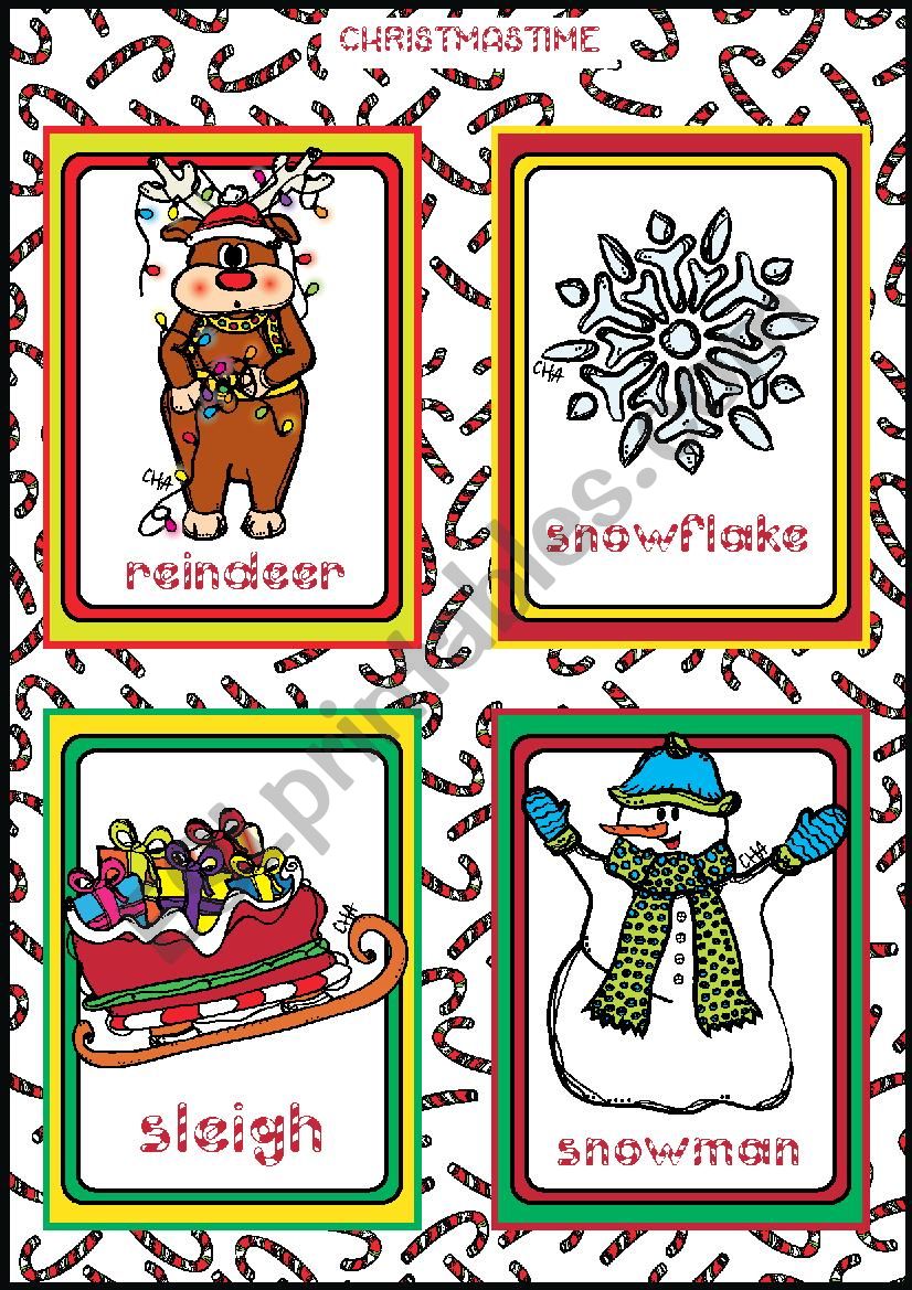 Christmas FLASHCARDS 4 - 5 worksheet