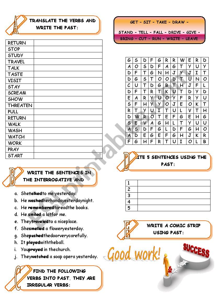 PAST EXERCISES - WITH REGULAR AND IRREGULAR VERBS!!!