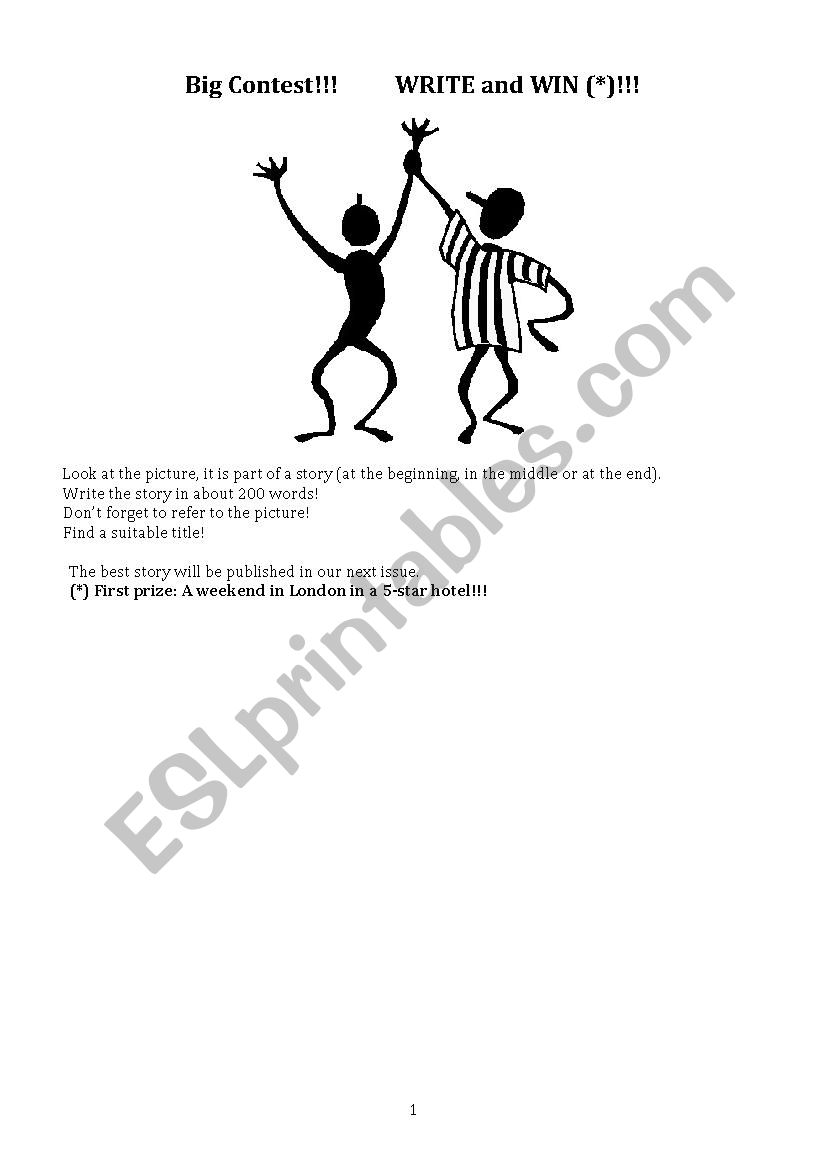 Writing a story worksheet