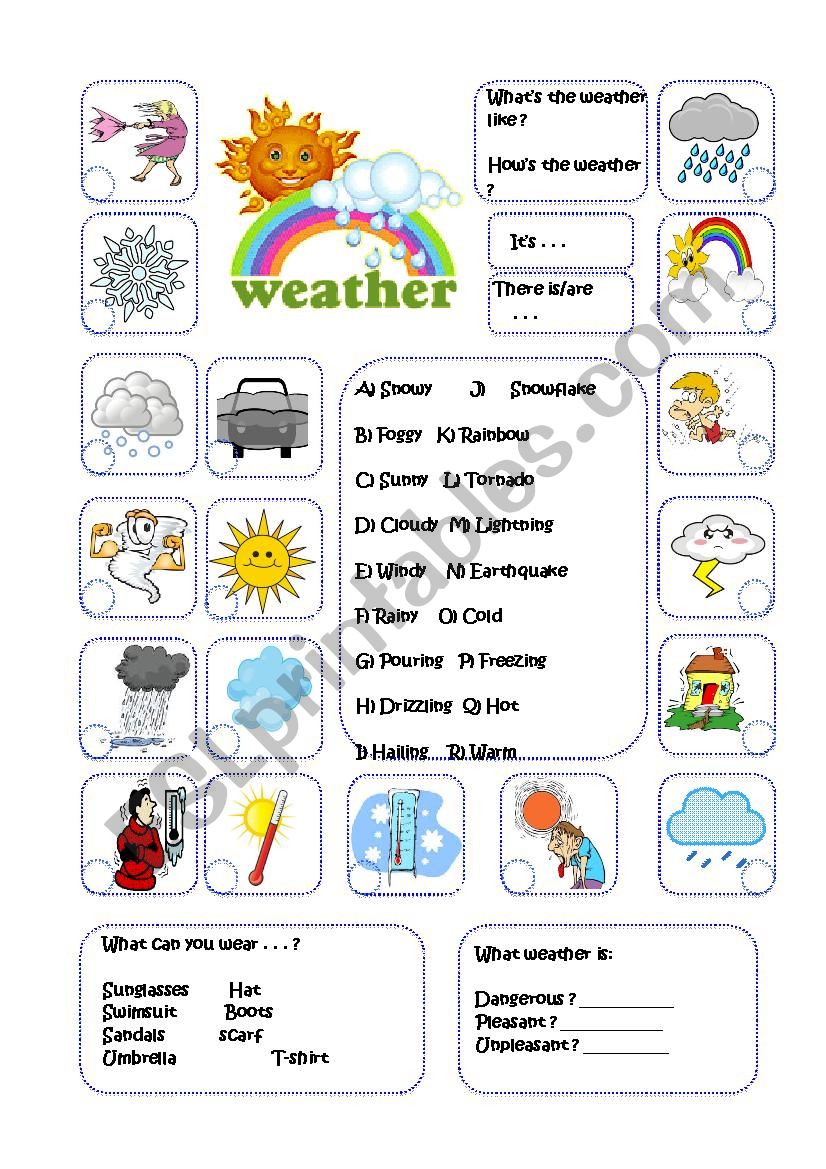 Weather Pictionary worksheet