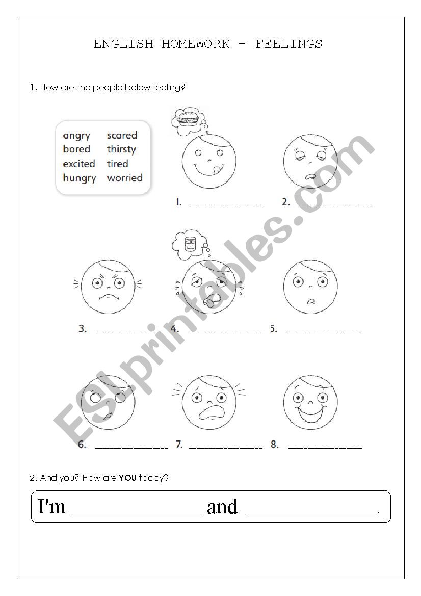 Feelings Worksheet worksheet