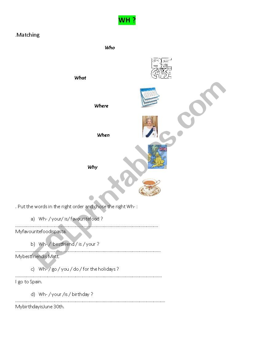 Wh- ? worksheet