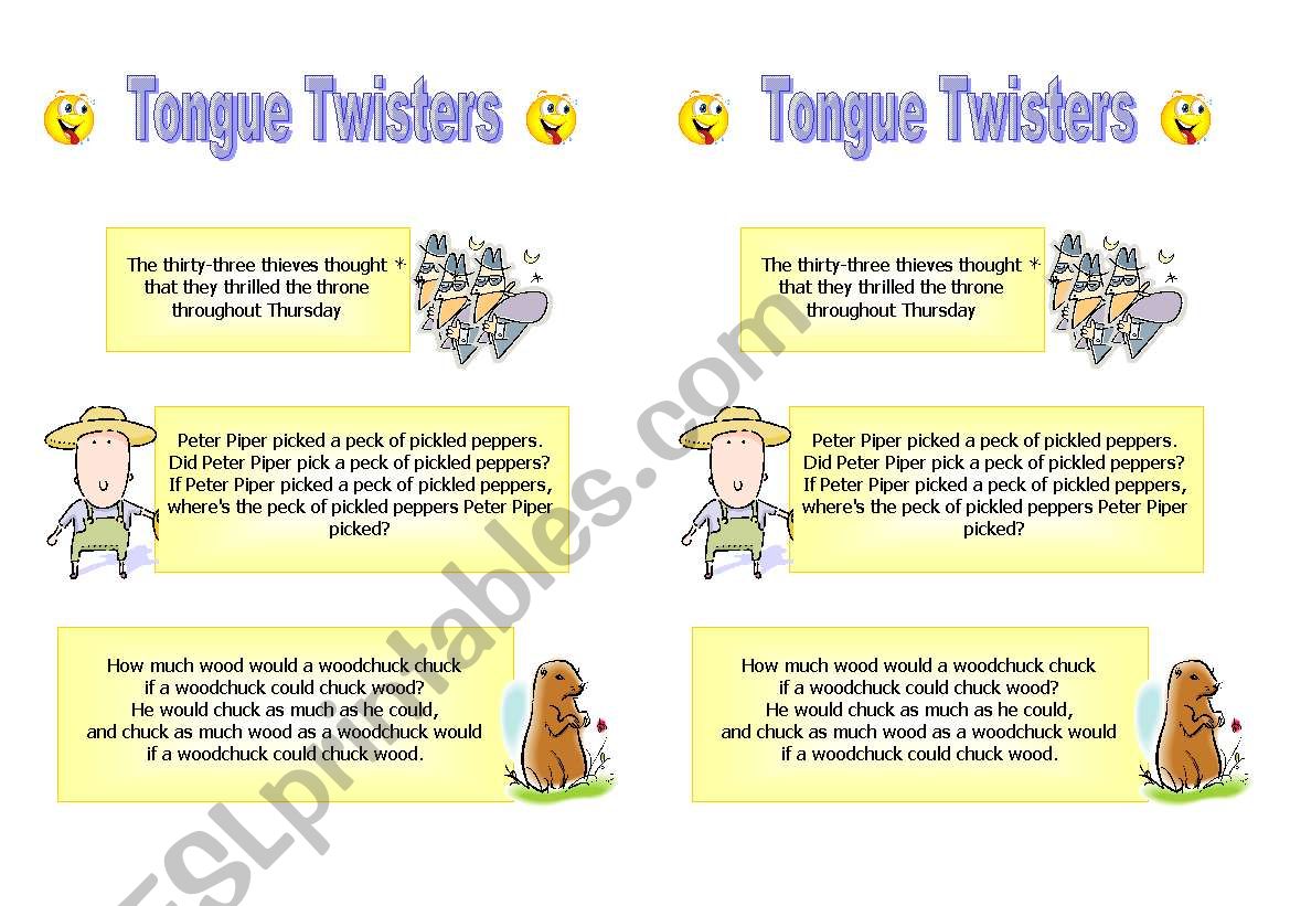 Tongue Twisters worksheet