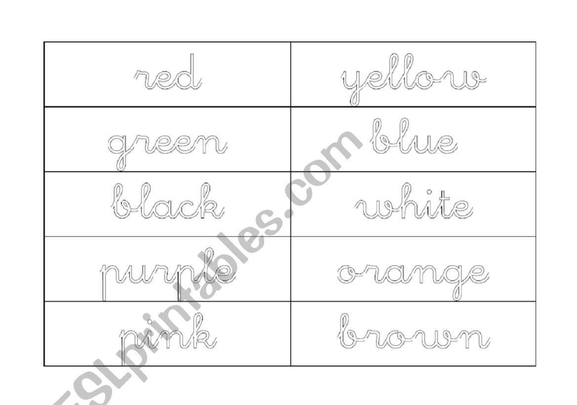 Colours 2 worksheet