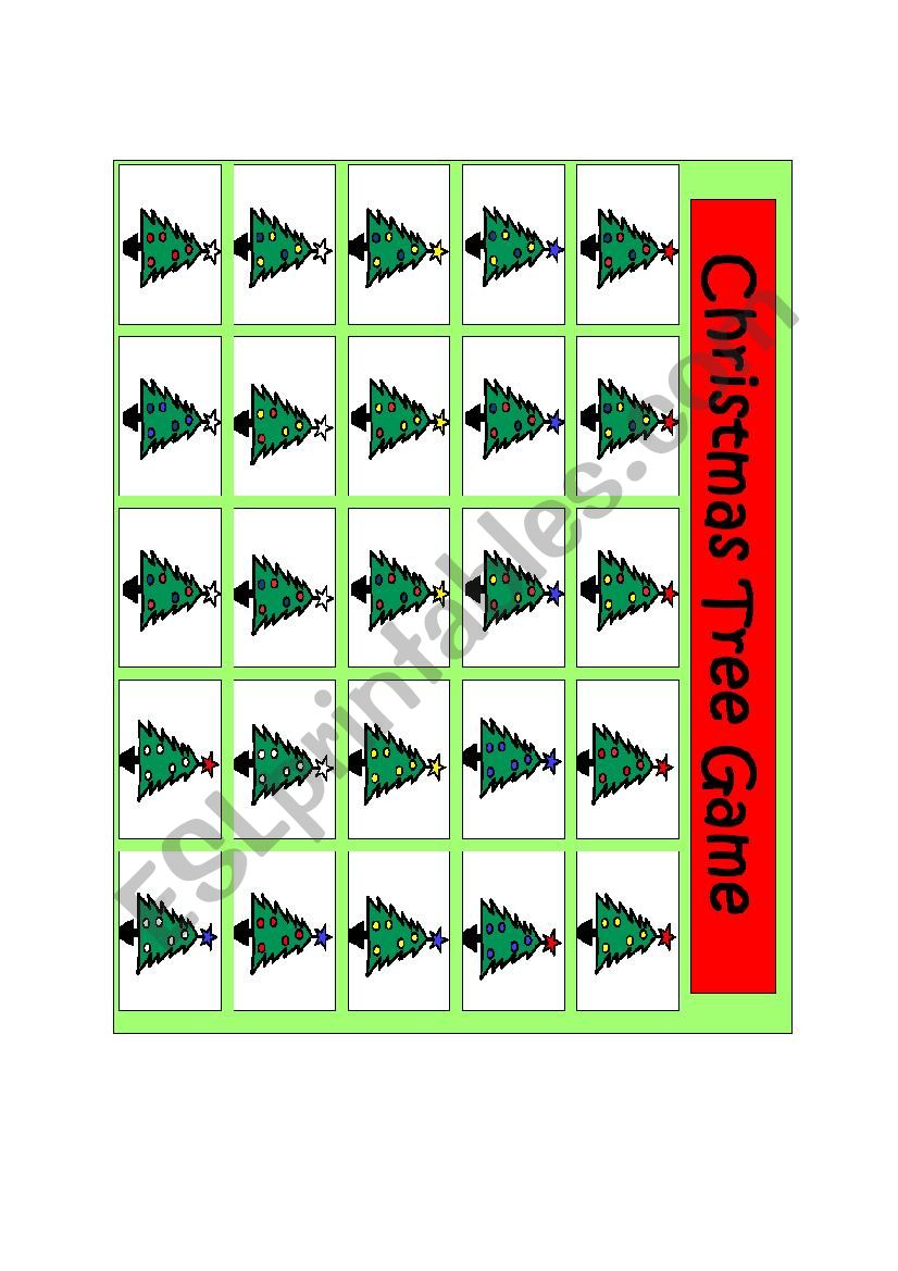 Christmas Tree Bingo worksheet