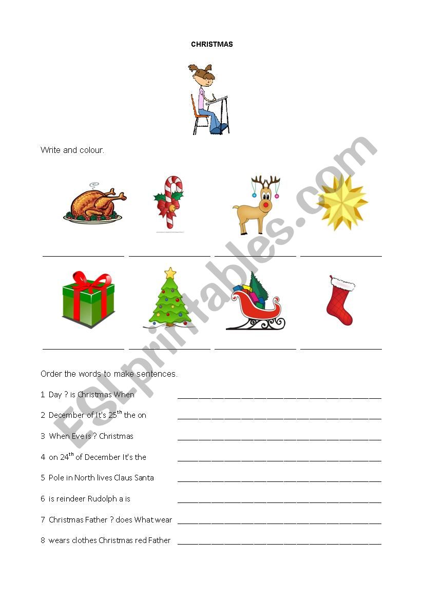 Christmas Writing worksheet