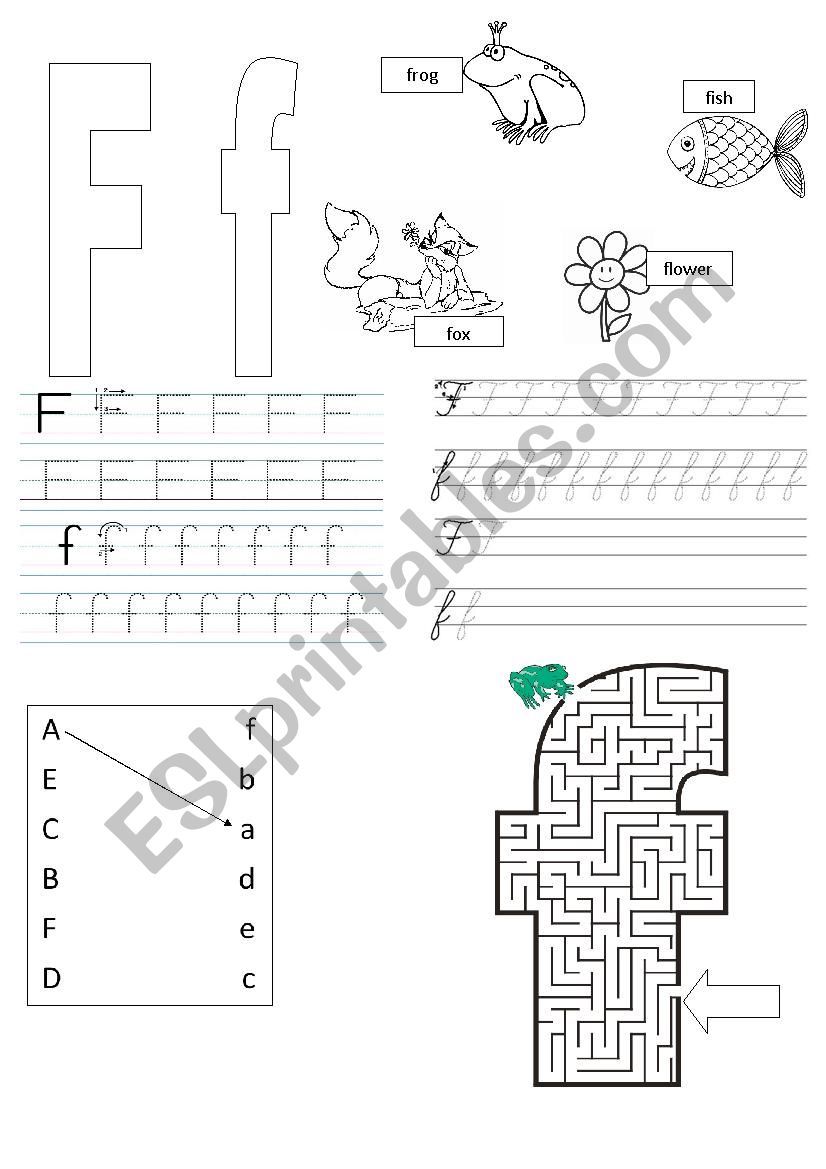 Letter F worksheet