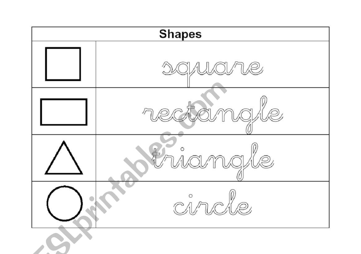 Shapes worksheet