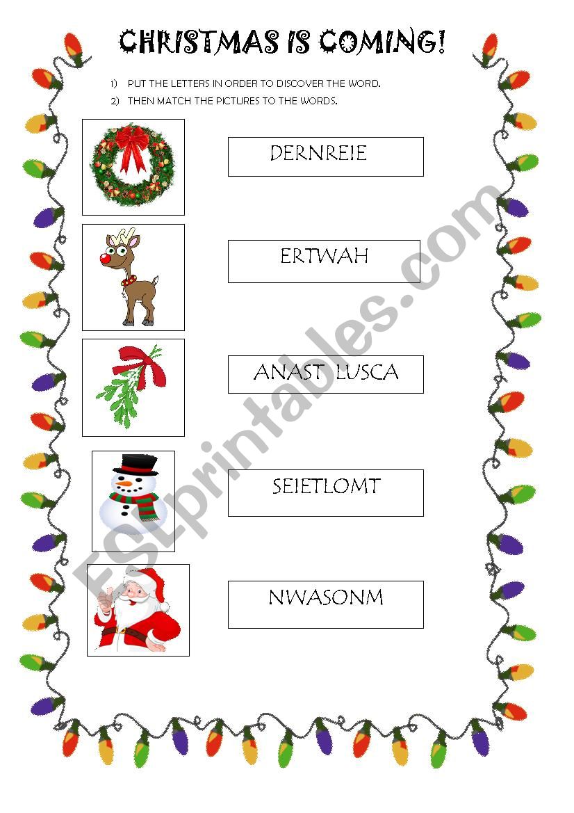 Christmas is coming! part 2 worksheet