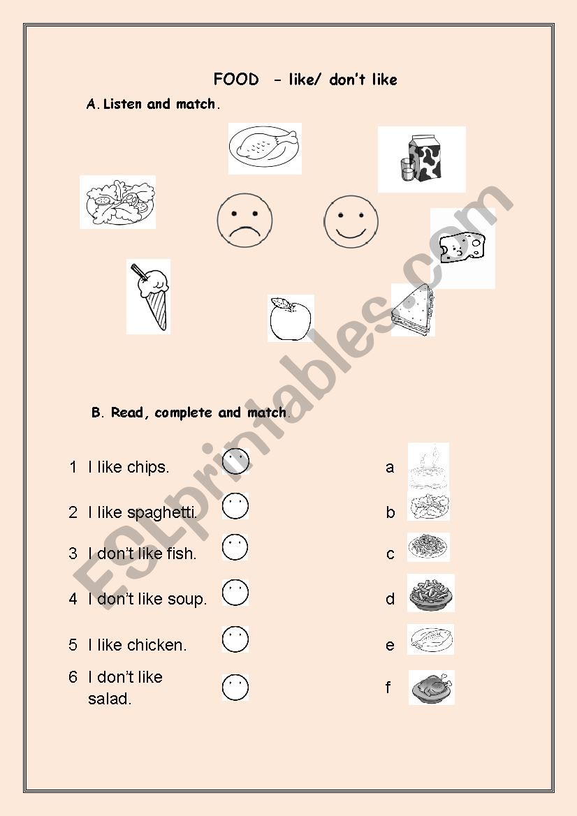 FOOD worksheet