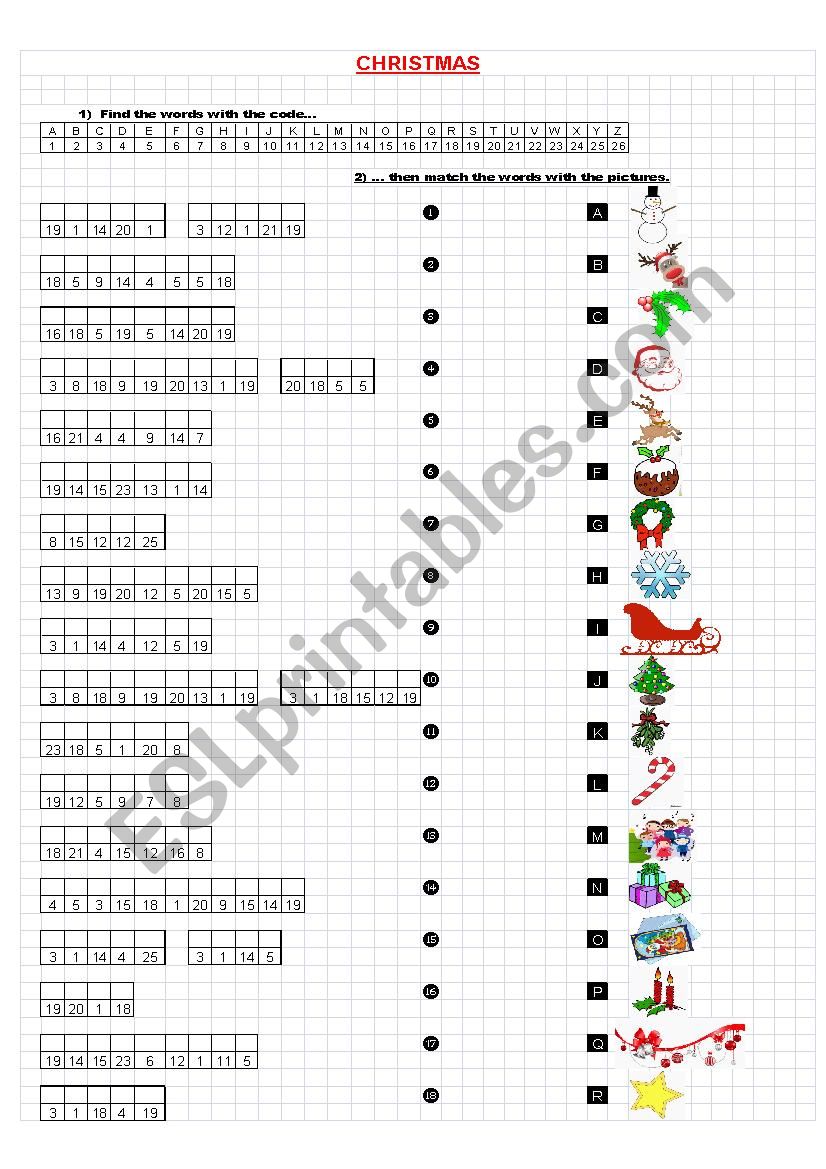 christmas worksheet