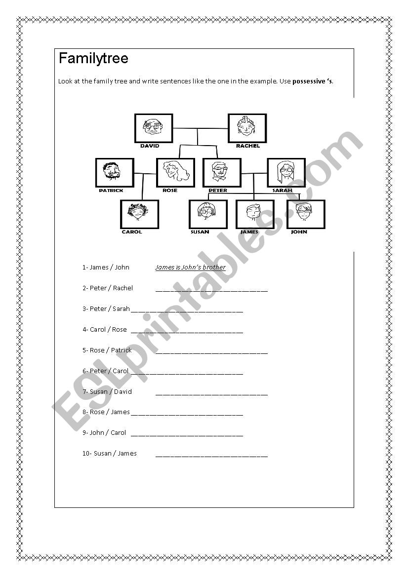 Family Tree worksheet