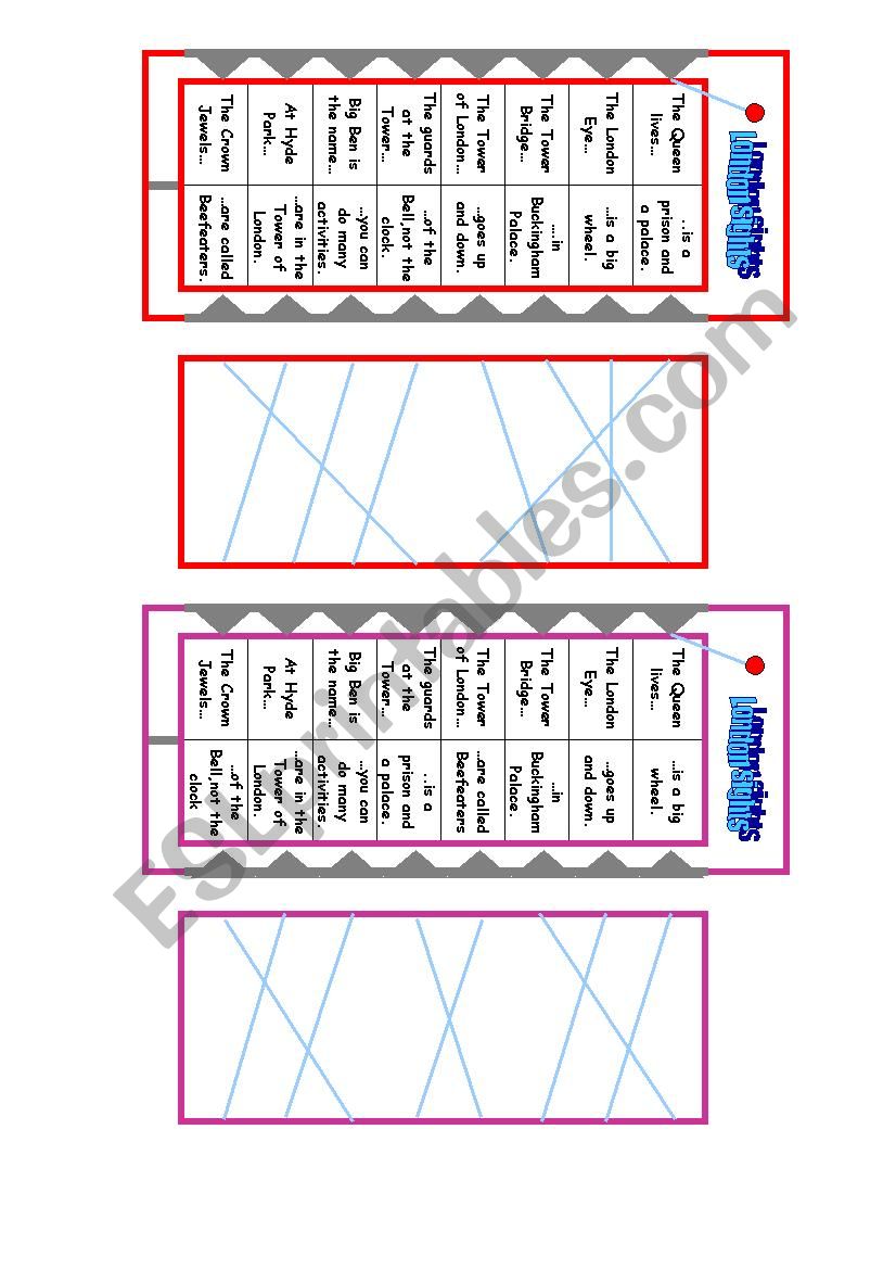 London sights worksheet