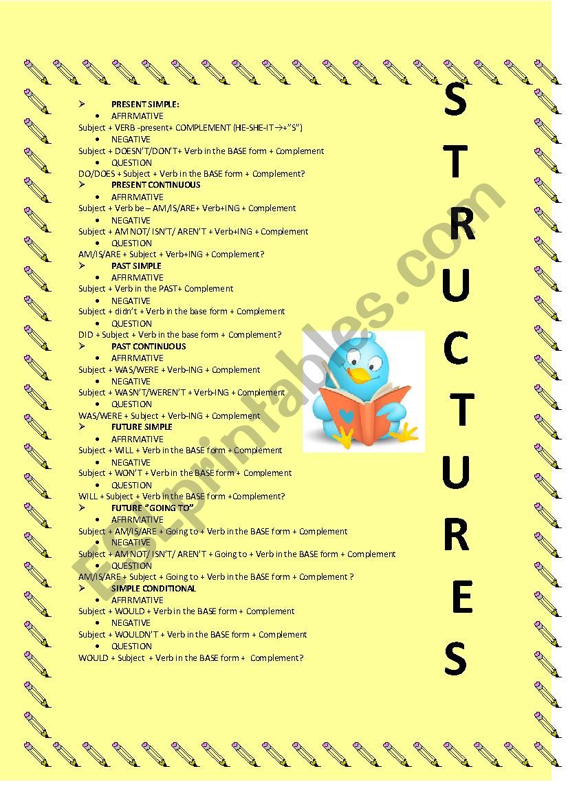 English structures worksheet