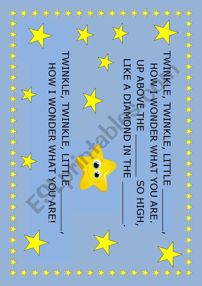 TwinKle,twinkle little star worksheet