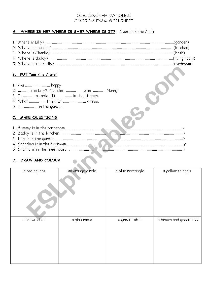 Where is....? worksheet