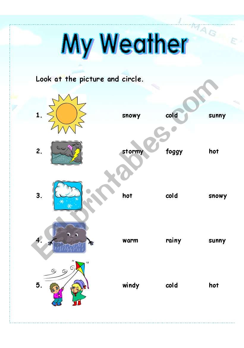 My Weather worksheet